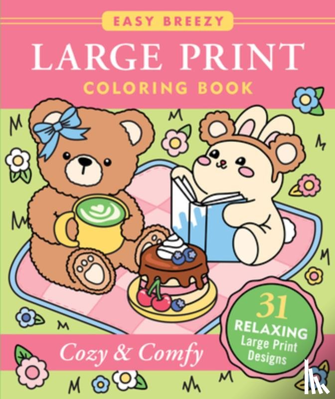 Peter Pauper Press Inc - Cozy & Comfy Large Print Coloring Book - Big and Simple Designs for All Ages