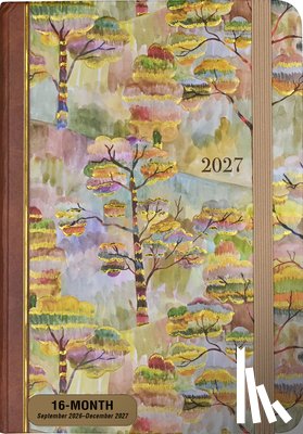  - 2027 Watercolor Treescape Weekly Planner (16 Months, Sept 2026 to Dec 2027)