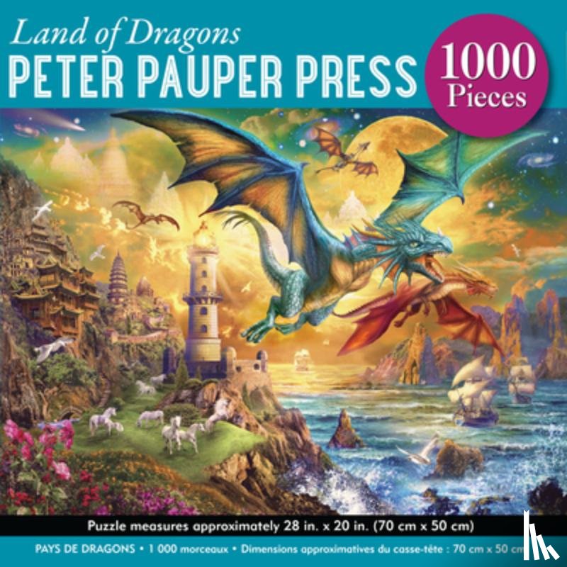 Peter Pauper Press Inc - Land of Dragons 1000-Piece Jigsaw Puzzle (Gold Foil Highlights)