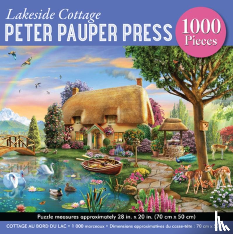 Peter Pauper Press Inc - Lakeside Cottage 1000-Piece Jigsaw Puzzle (Gold Foil Highlights)