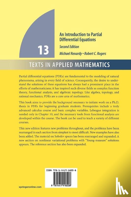 Renardy, Michael, Rogers, Robert C. - An Introduction to Partial Differential Equations