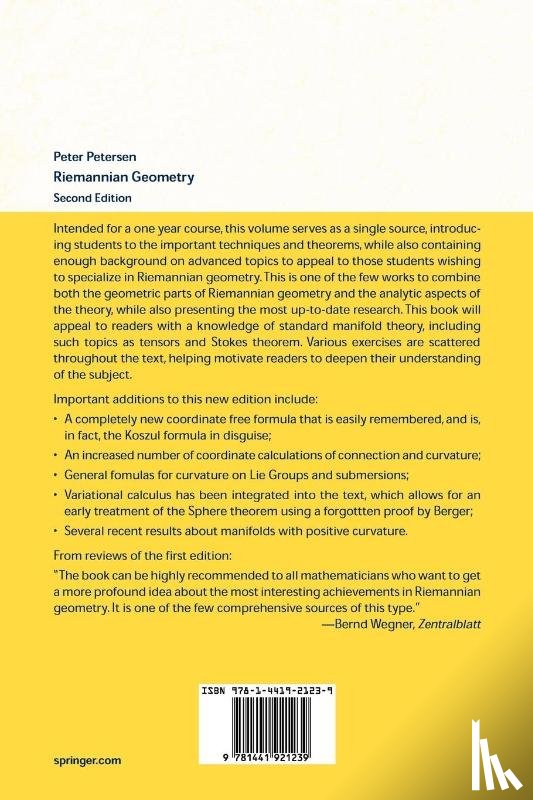 Petersen, Peter - Riemannian Geometry