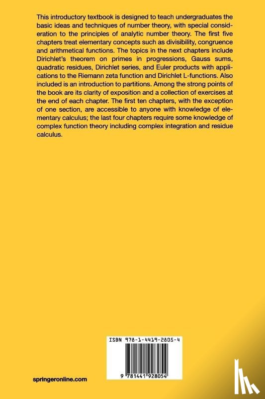 Apostol, Tom M. - Introduction to Analytic Number Theory
