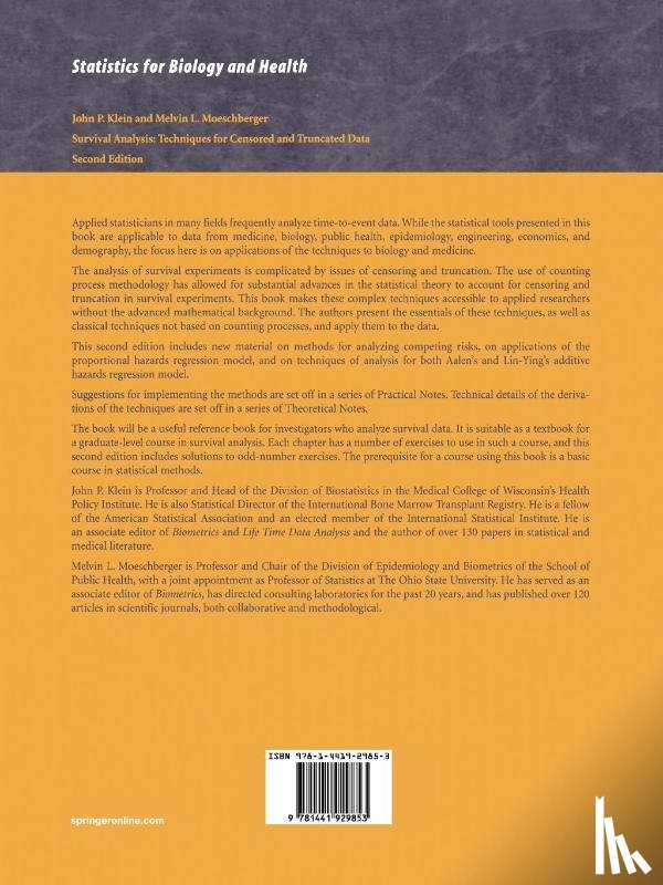 Klein, John P., Moeschberger, Melvin L. - Survival Analysis