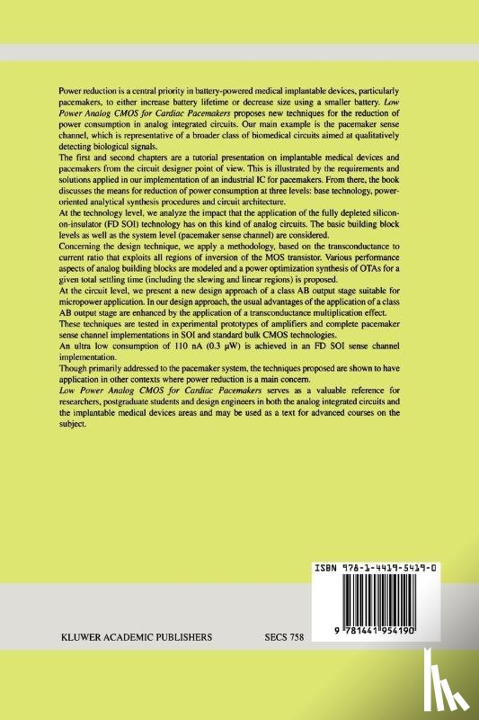 Silveira, Fernando, Flandre, Denis - Low Power Analog CMOS for Cardiac Pacemakers