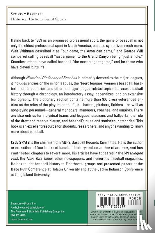 Spatz, Lyle - Historical Dictionary of Baseball