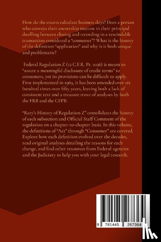 Raty, Timothy - Raty's History of Regulation Z