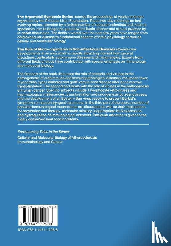  - The Role of Micro-organisms in Non-infectious Diseases