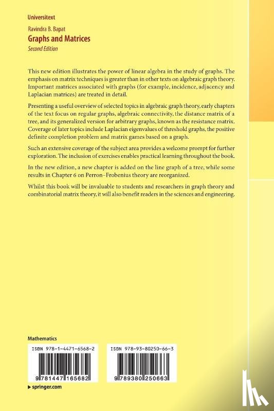 Bapat, Ravindra B. - Graphs and Matrices
