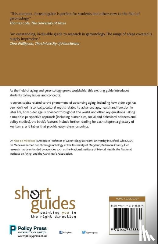 de Medeiros, Kate (Miami University) - The Short Guide to Aging and Gerontology