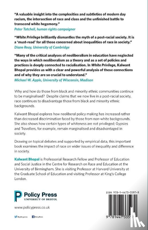 Bhopal, Kalwant (University of Birmingham) - White Privilege