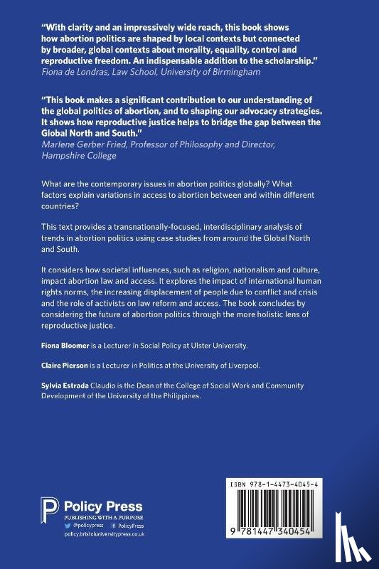 Bloomer, Fiona (Ulster University), Pierson, Claire, Estrada Claudio, Sylvia - Reimagining Global Abortion Politics
