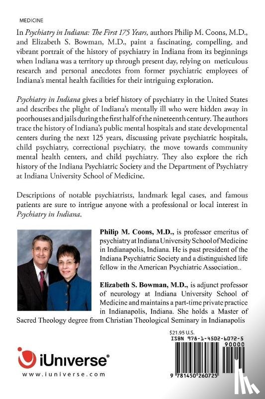 Coons, Philip M, Bowman, Elizabeth S - Psychiatry in Indiana