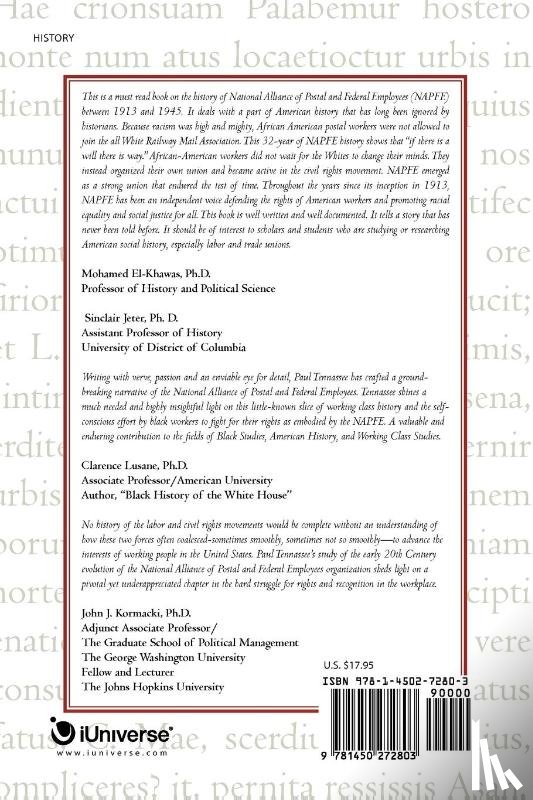 Tennassee, Paul Nehru - History of the National Alliance of Postal and Federal Employees 1913-1945