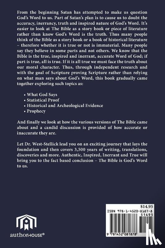 West-Stellick, Dr. Danielle - Authentic, Inspired, Inerrant and True