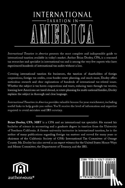 Dooley CPA. MBT, Brian - International Taxation in America