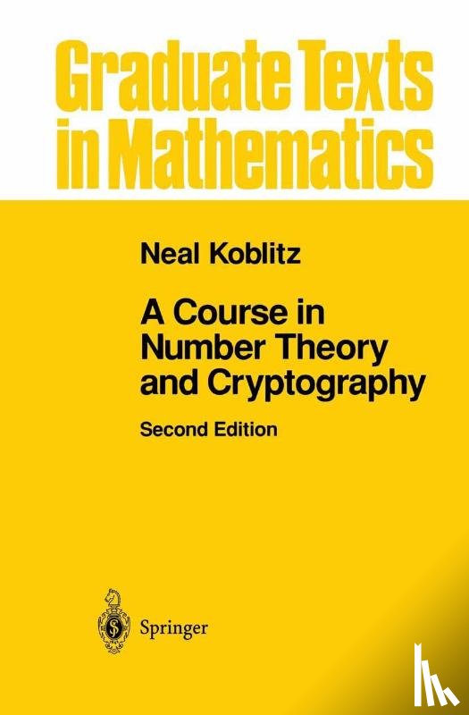 Koblitz, Neal - A Course in Number Theory and Cryptography