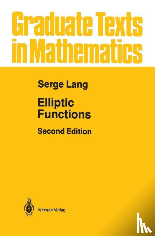 Lang, Serge - Elliptic Functions