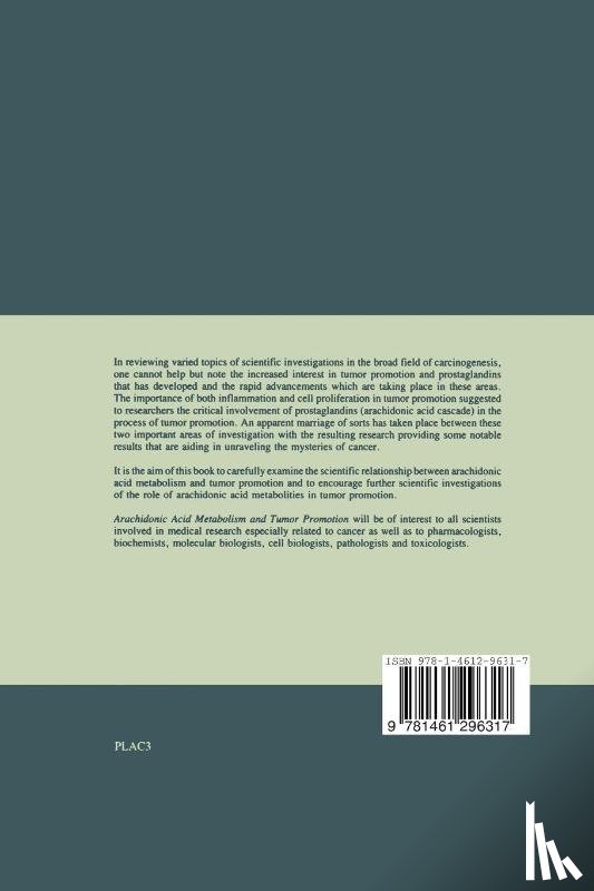  - Arachidonic Acid Metabolism and Tumor Promotion