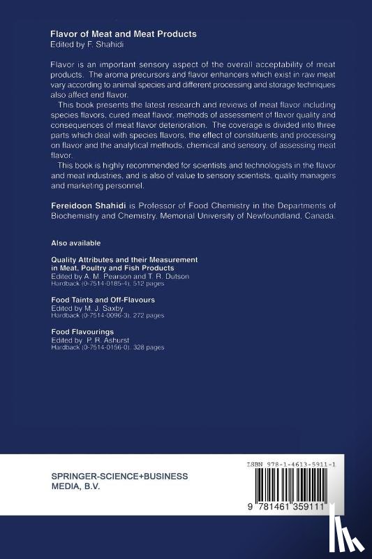 Fereidoon Shahidi - Flavor of Meat and Meat Products