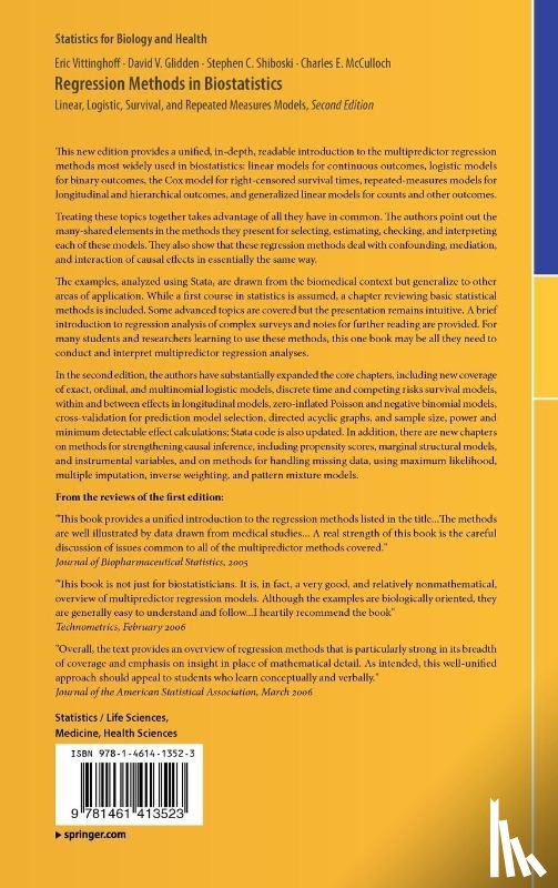 Vittinghoff, Eric, Glidden, David V., Shiboski, Stephen C., McCulloch, Charles E. - Regression Methods in Biostatistics