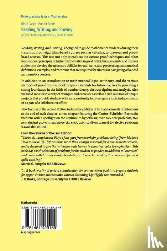 Gorkin, Pamela, Daepp, Ulrich - Reading, Writing, and Proving