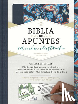 B&h Español Editorial - Rvr 1960 Biblia de Apuntes, Edición Ilustrada, Tela En Rosado Y Azul