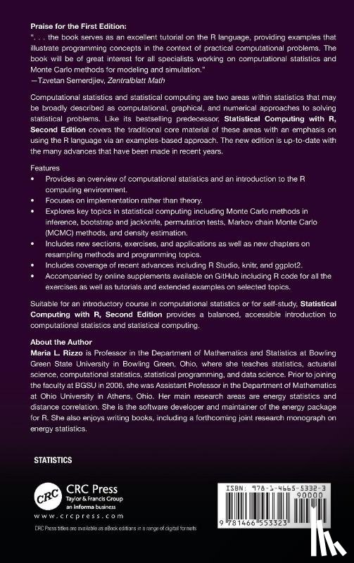 Rizzo, Maria L. (Bowling Green State University - Statistical Computing with R, Second Edition