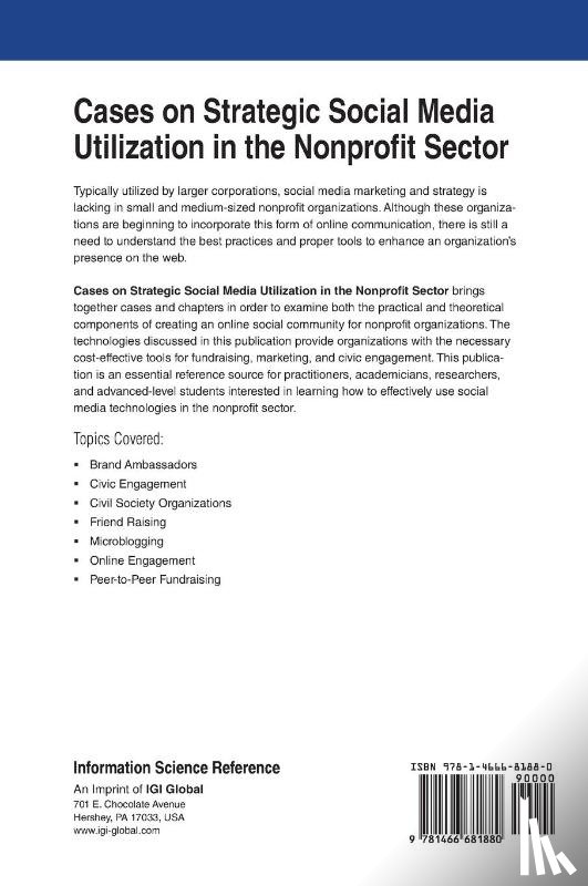  - Cases on Strategic Social Media Utilization in the Nonprofit Sector