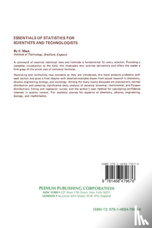 C. Mack - Essentials of Statistics for Scientists and Technologists