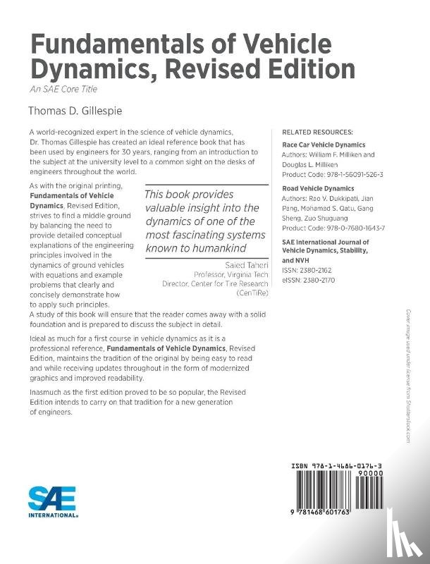 Gillespie, Thomas D. - Fundamentals of Vehicle Dynamics, Revised Edition