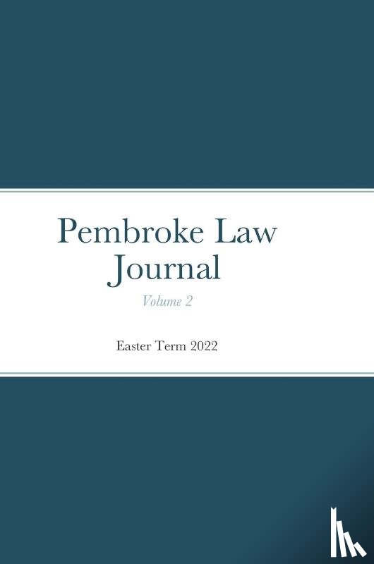 Tucker, Michael - Pembroke Law Journal Volume 2
