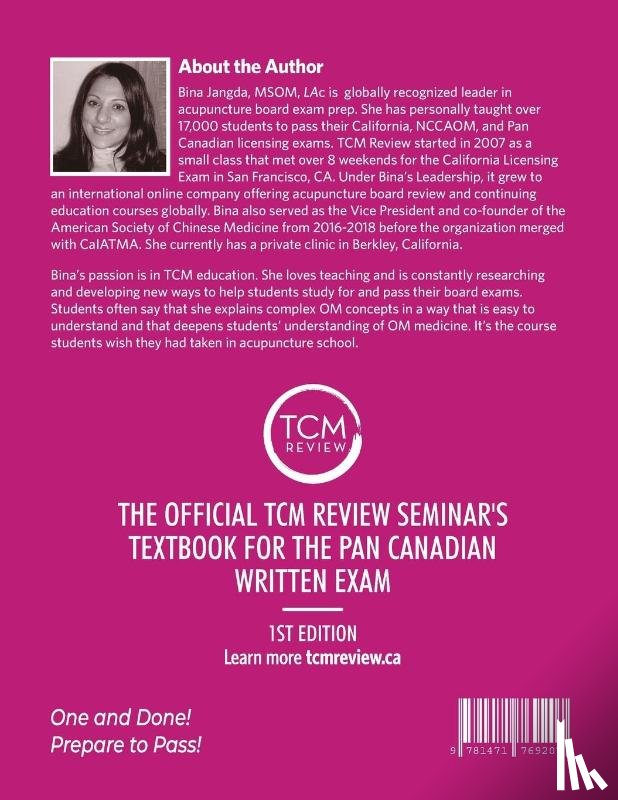 Jangda, MSOM LAc Bina - The Official TCM Review Seminar's Textbook for the Pan Canadian Written Exam