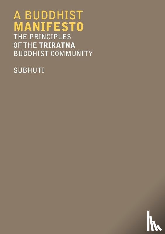 Subhuti - A Buddhist Manifesto