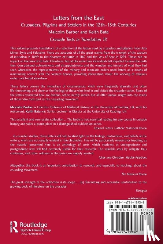 Barber, Malcolm, Bate, Keith - Letters from the East
