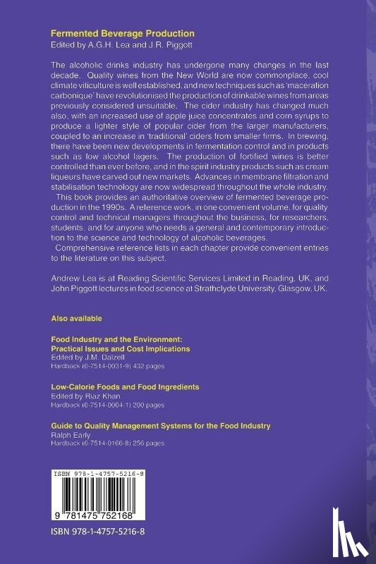 Lea, Andrew G.H., Piggott, John R. - Fermented Beverage Production
