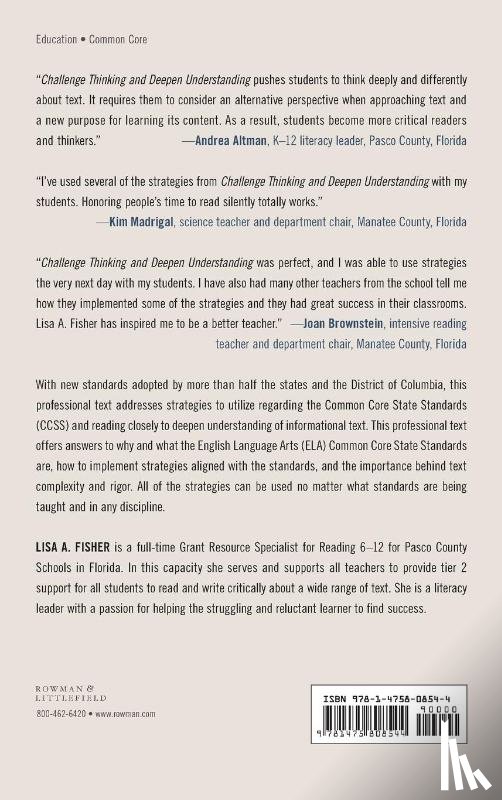 Fisher, Lisa A. - Challenge Thinking and Deepen Understanding
