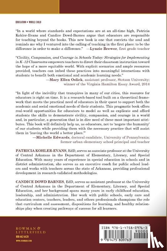 Kohler-Evans, Patricia, Barnes, Candice Dowd - Civility, Compassion, and Courage in Schools Today