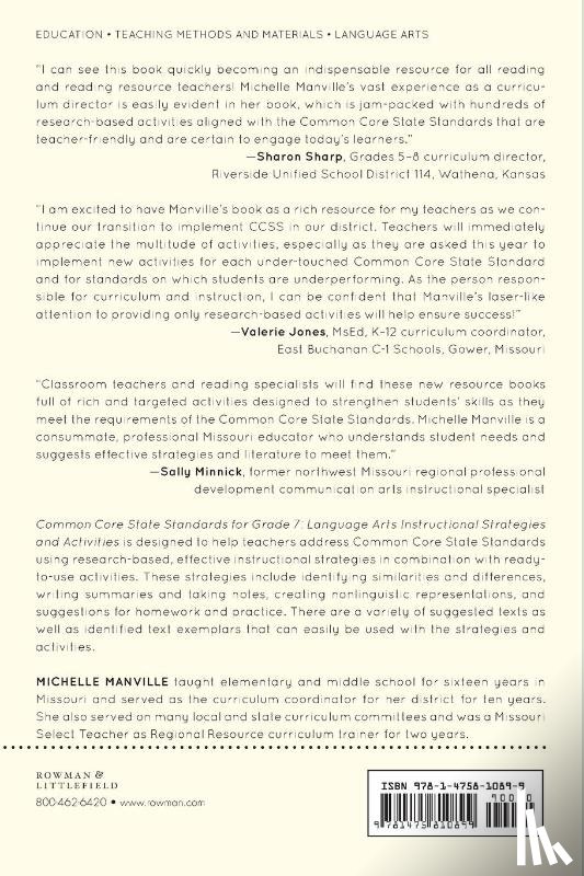 Manville, Michelle - Common Core State Standards for Grade 7