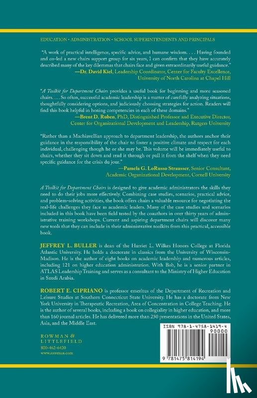 Buller, Jeffrey L., Cipriano, Robert E. - A Toolkit for Department Chairs