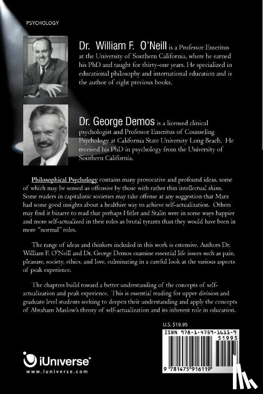 O'Neill, William F, Demos, George D - Philosophical Psychology