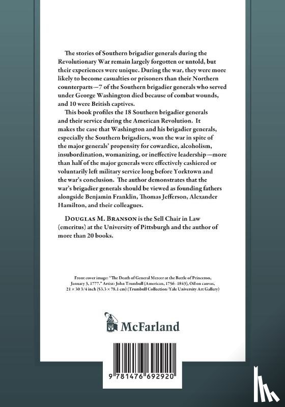 Branson, Douglas M. - Southern Brigadier Generals in the Revolutionary War