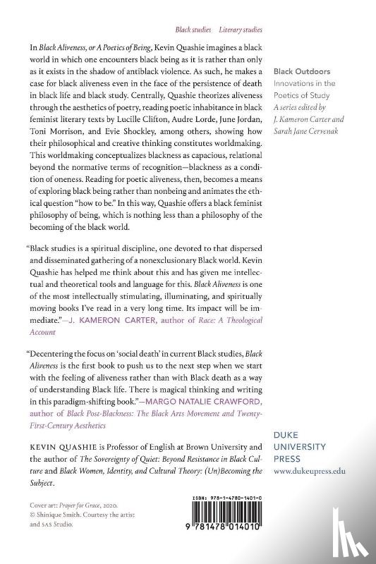 Quashie, Kevin - Black Aliveness, or a Poetics of Being