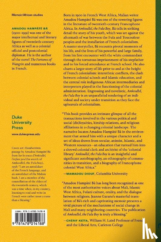 Ba, Amadou Hampate - Amkoullel, the Fula Boy