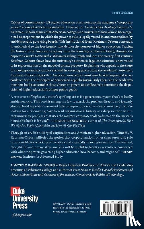 Kaufman-Osborn, Timothy V. - The Autocratic Academy