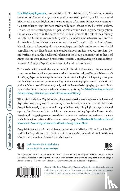 Adamovsky, Ezequiel - A History of Argentina