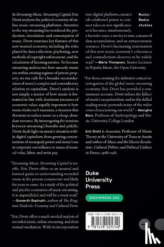 Drott, Eric - Streaming Music, Streaming Capital