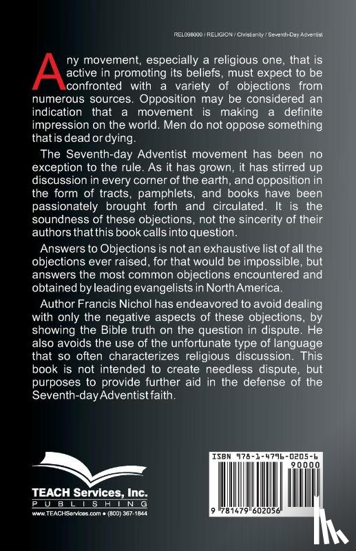 Nichol, Francis D - Answers to Objections