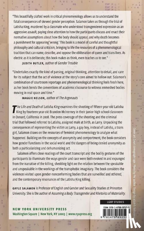 Salamon, Gayle - The Life and Death of Latisha King