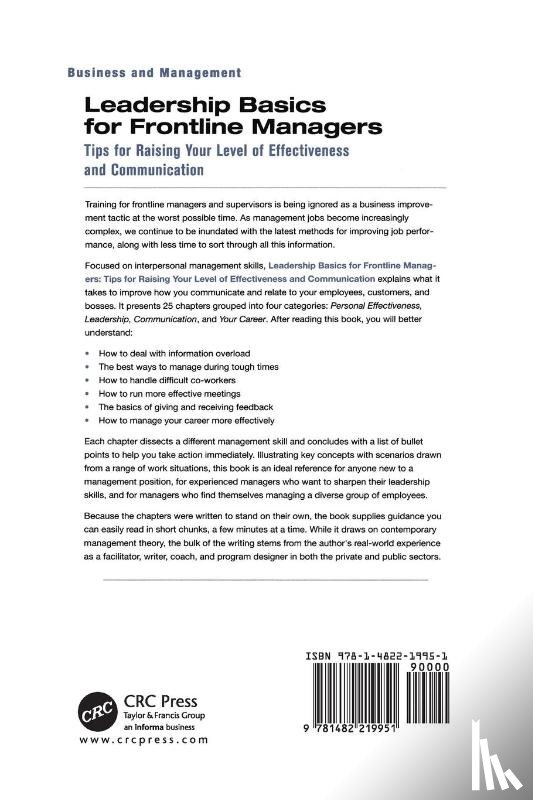 Templeman, Bill - Leadership Basics for Frontline Managers